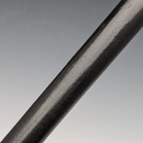 1907 British Antique Men's Cane Horn Handle Sterling Silver Decoration Black Shaft 88cm